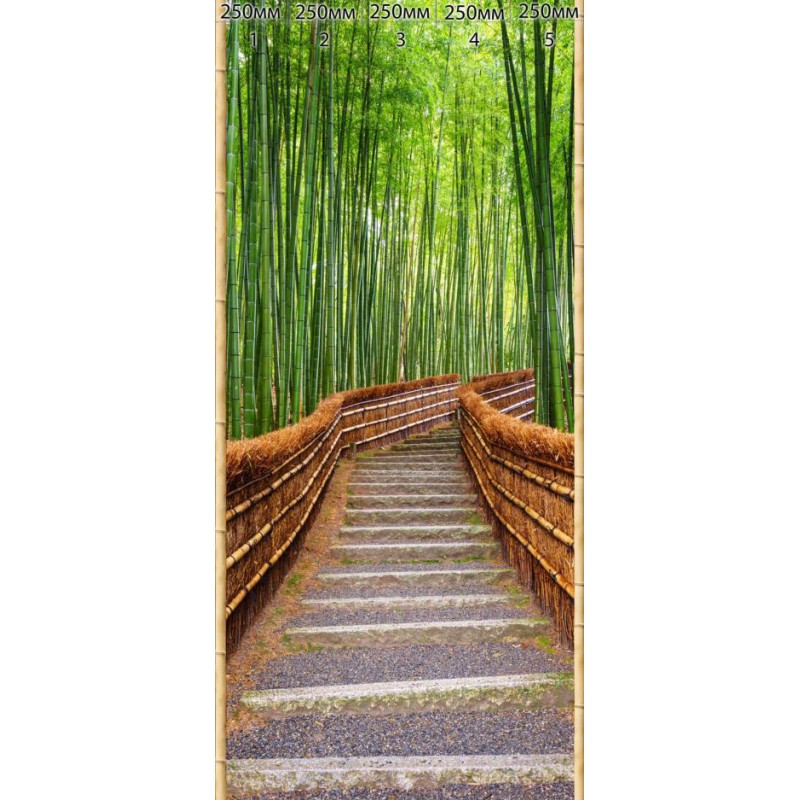 Set of PVC panels with digital printing "Bamboo Natural - Garden in Kyoto" 2700x250x9 mm, 5 pcs