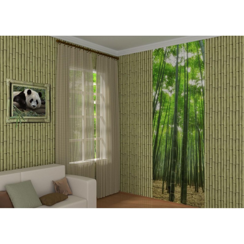 PVC panel with digital printing "Bamboo Olive" 2700x250x9 mm