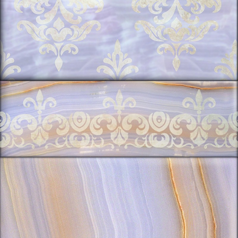PVC panel with digital printing "Baroque Purple" 2700x250x9 mm