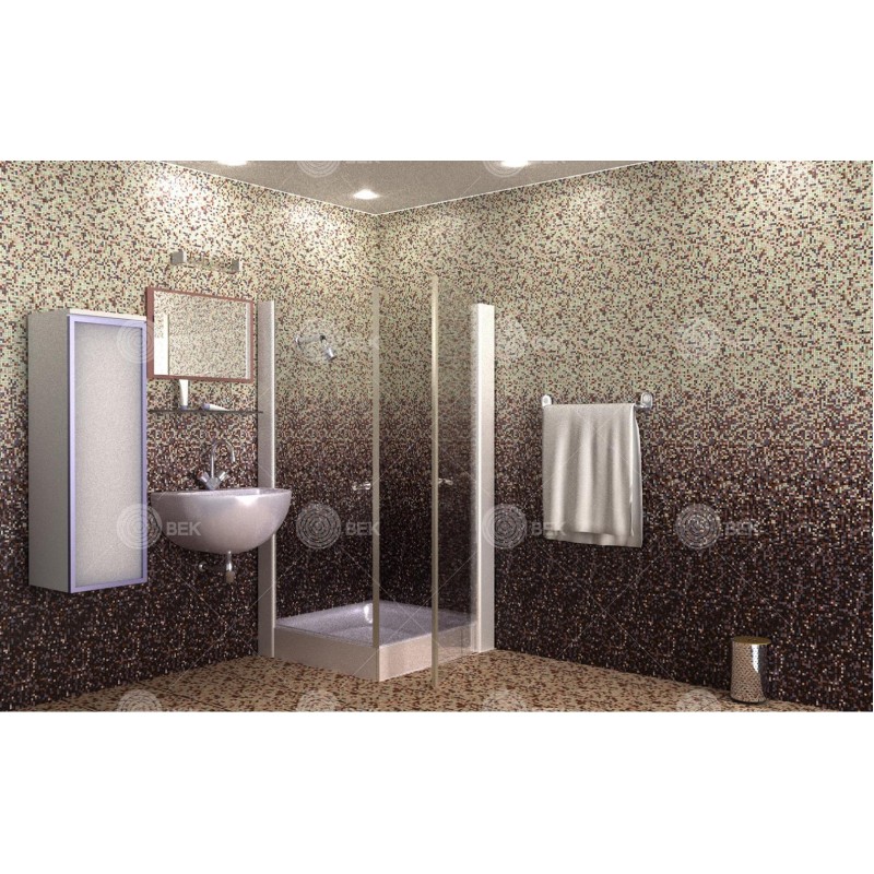 PVC panel with digital printing "Mosaic Brown" background 2700x250x9 mm