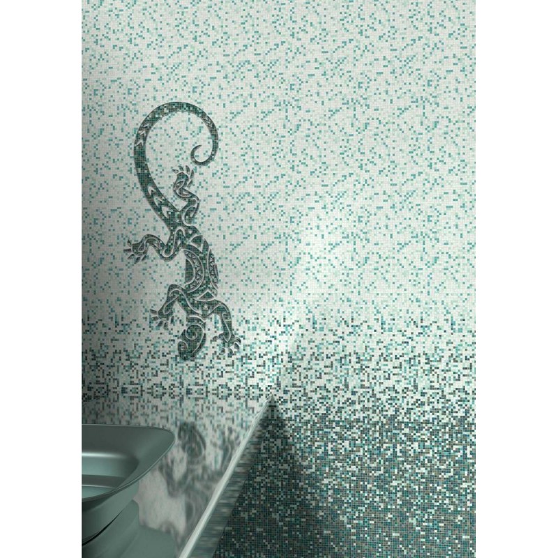 PVC panel with digital printing "Mosaic Malachite" background 2700x250x9 mm