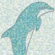 Set of PVC panels with digital printing "Mosaic Turquoise - Dolphin" 2700x250x9 mm, 2 pcs
