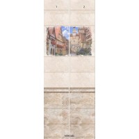 Set of PVC panels with digital printing "Old City - Prague" 2700x500x9 mm, 2 pcs