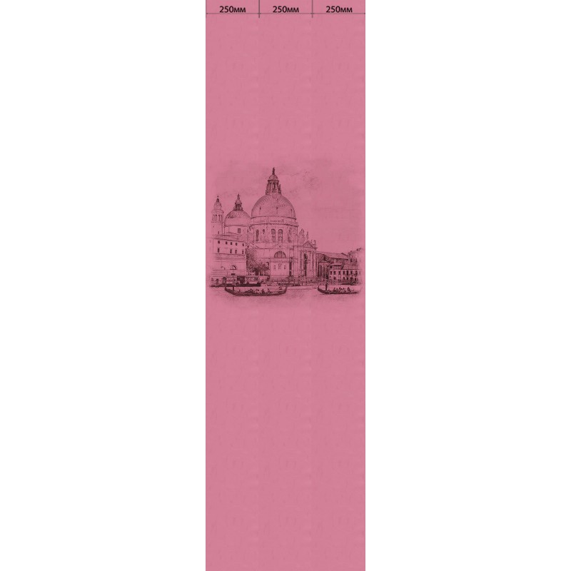 Set of laminated PVC panels with digital printing "Flower Pink - Venice" 2700x250x9 mm, 3 pcs
