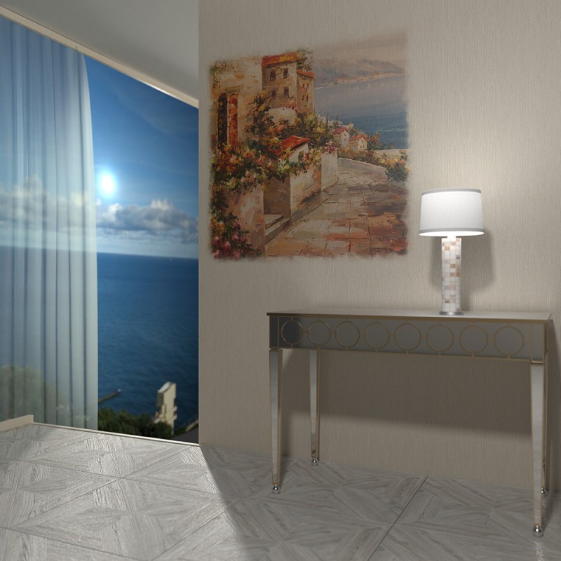 Set of laminated PVC panels with digital printing "Venice Olive - Yalta" insert 2700x250x9 mm, 5 pcs