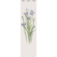Set of laminated PVC panels with digital printing "White Velvet - Bouquet of Irises" 2700x250x9 mm, 3 pcs