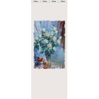Set of laminated PVC panels with digital printing "White Velvet - White Roses" insert 2700x250x9 mm, 4 pcs