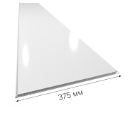 White varnished glossy PVC panel 2700x375x9 mm